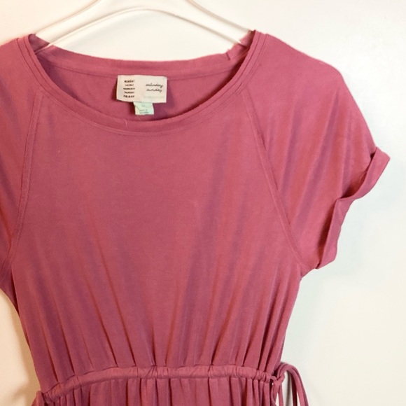 Anthropologie Short Sleeve Ribbed Drawstring Waist Dress by Saturday Sunday - XS - Picture 2 of 8